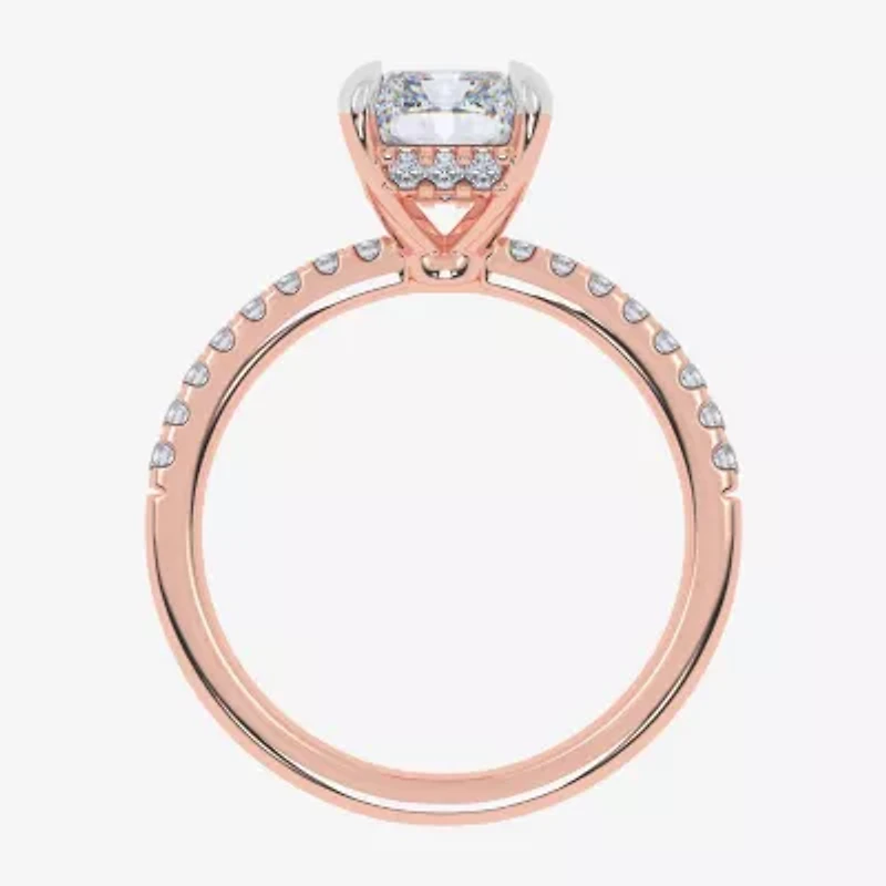 (G-H / Si1-Si2) Womens 2 1/4 CT. T.W. Lab Grown White Diamond 14K Gold Side Stone Engagement Ring