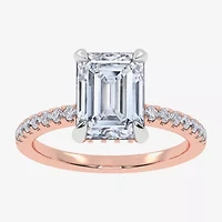 (G-H / Si1-Si2) Womens 2 1/4 CT. T.W. Lab Grown White Diamond 14K Gold Side Stone Engagement Ring