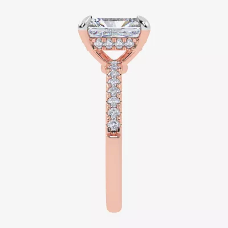 (G-H / Si1-Si2) Womens 2 1/4 CT. T.W. Lab Grown White Diamond 14K Gold Side Stone Engagement Ring