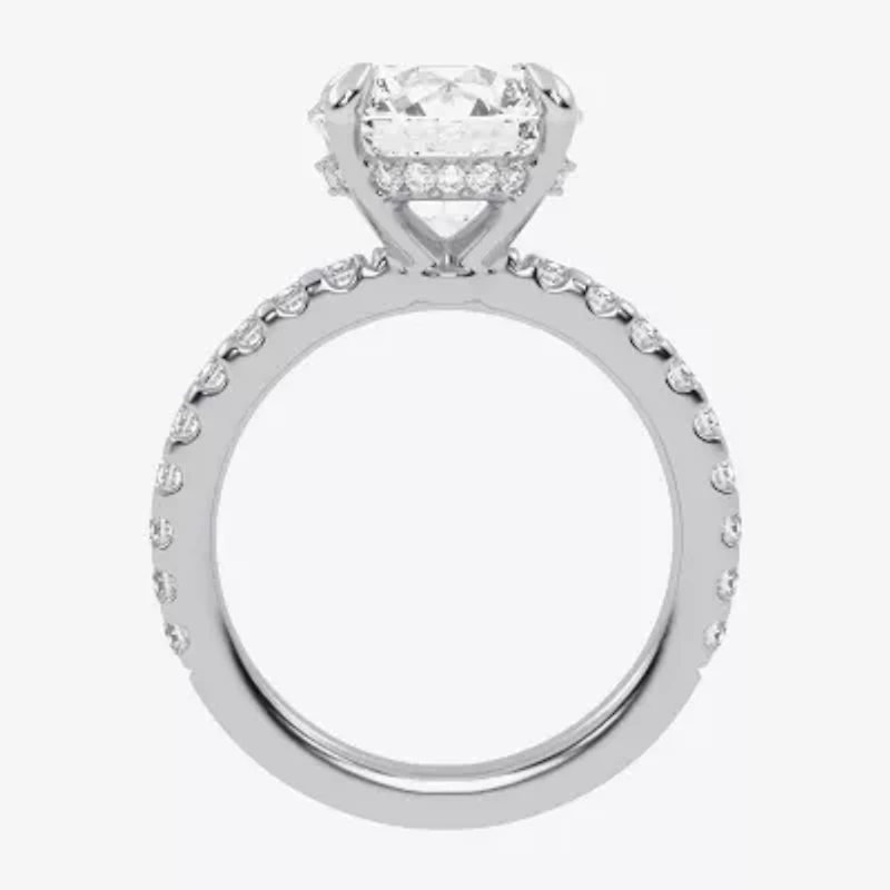 (G-H / Si1-Si2) Womens 2 1/4 CT. T.W. Lab Grown White Diamond 14K Gold Round Side Stone Engagement Ring