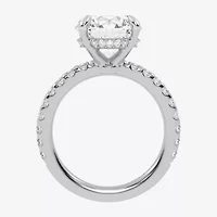 (G-H / Si1-Si2) Womens 2 1/4 CT. T.W. Lab Grown White Diamond 14K Gold Round Side Stone Engagement Ring