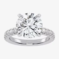 (G-H / Si1-Si2) Womens 2 1/4 CT. T.W. Lab Grown White Diamond 14K Gold Round Side Stone Engagement Ring