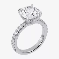 (G-H / Si1-Si2) Womens 2 1/4 CT. T.W. Lab Grown White Diamond 14K Gold Round Side Stone Engagement Ring