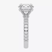 (G-H / Si1-Si2) Womens 2 1/4 CT. T.W. Lab Grown White Diamond 14K Gold Round Side Stone Engagement Ring