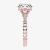 (G-H / Si1-Si2) Womens 2 1/4 CT. T.W. Lab Grown White Diamond 14K Gold Round Side Stone Engagement Ring