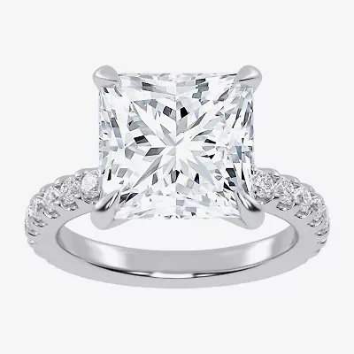 (G-H / Si1-Si2) Womens 2 1/4 CT. T.W. Lab Grown White Diamond 14K Gold Side Stone Engagement Ring