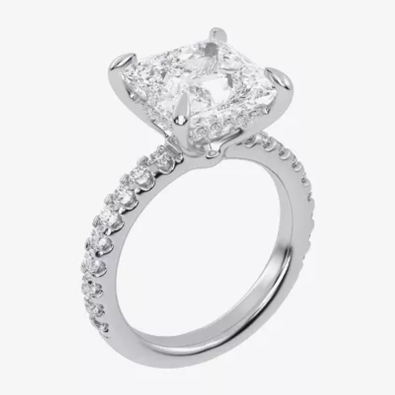 (G-H / Si1-Si2) Womens 2 1/4 CT. T.W. Lab Grown White Diamond 14K Gold Side Stone Engagement Ring