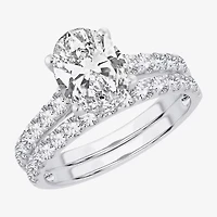 Signature By Modern Bride (H-I / Si1-Si2) Womens 2 CT. T.W. Lab Grown White Diamond 14K Gold Oval Bridal Set