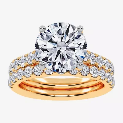 Signature By Modern Bride (H-I / Si1-Si2) Womens 2 CT. T.W. Lab Grown White Diamond 14K Gold Round Bridal Set