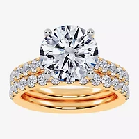 Signature By Modern Bride (H-I / Si1-Si2) Womens 2 CT. T.W. Lab Grown White Diamond 14K Gold Round Bridal Set