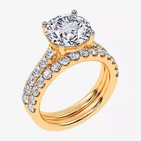 Signature By Modern Bride (H-I / Si1-Si2) Womens 2 CT. T.W. Lab Grown White Diamond 14K Gold Round Bridal Set
