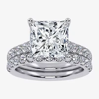 (H-I / SI1-SI2) Signature By Modern Bride Womens 2 CT.TW Lab Grown White Diamond 14K Gold Side Stone Bridal Set