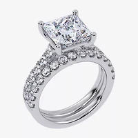 (H-I / SI1-SI2) Signature By Modern Bride Womens 2 CT.TW Lab Grown White Diamond 14K Gold Side Stone Bridal Set