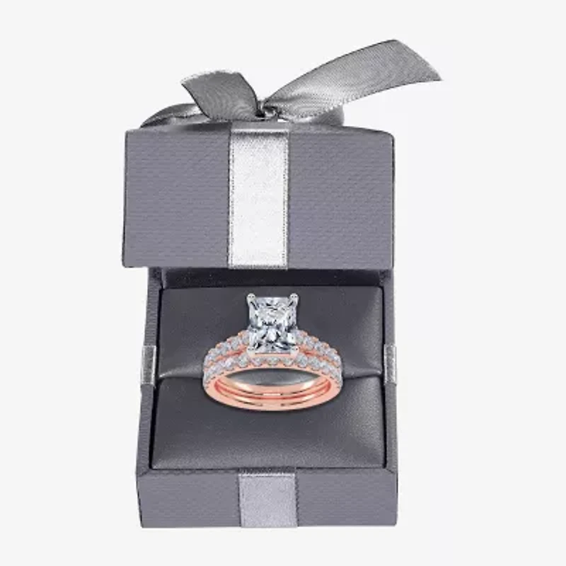 Signature By Modern Bride (G-H / Vs2-Si1) Womens 2 CT. T.W. Lab Grown White Diamond 14K Gold Side Stone Bridal Set