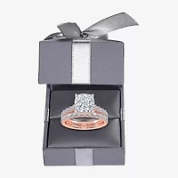 Signature By Modern Bride (G-H / Vs2-Si1) Womens 2 CT. T.W. Lab Grown White Diamond 14K Gold Cushion Side Stone Bridal Set