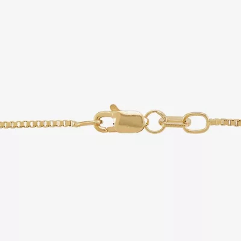 Womens 10K Gold Inch Box Chain Necklace