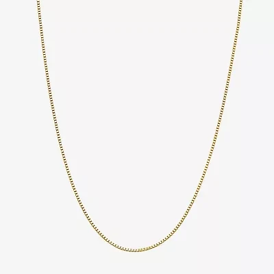 Womens 10K Gold 18 Inch Box Chain Necklace