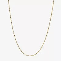 Womens 10K Gold Inch Box Chain Necklace