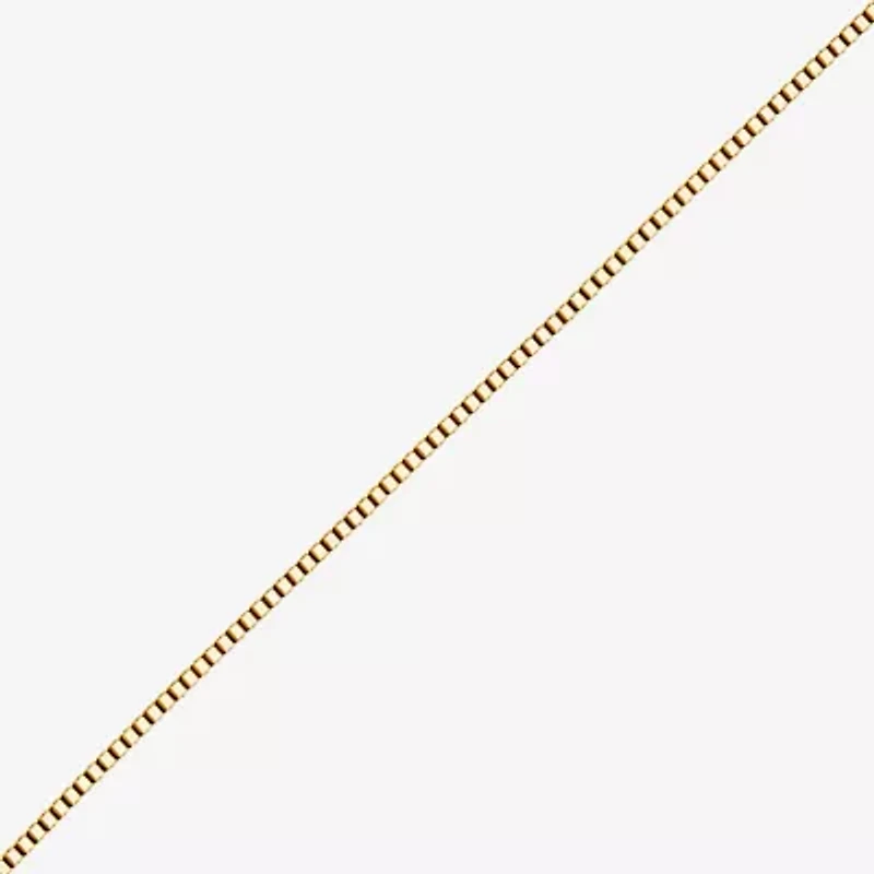 Womens 10K Gold Inch Box Chain Necklace