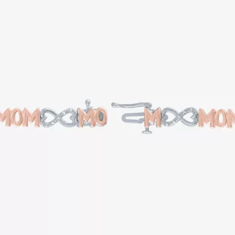 G-H / Si2-I1 Womens 1/10 CT. T.W. Lab Grown White Diamond 14k Rose Gold Over Brass 7.5 Inch Tennis Bracelet