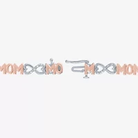 G-H / Si2-I1 Womens 1/10 CT. T.W. Lab Grown White Diamond 14k Rose Gold Over Brass 7.5 Inch Tennis Bracelet