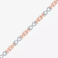 G-H / Si2-I1 Womens 1/10 CT. T.W. Lab Grown White Diamond 14k Rose Gold Over Brass 7.5 Inch Tennis Bracelet