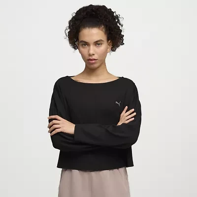 PUMA Womens Crew Neck Long Sleeve Active T-Shirt