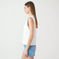 RM Rebecca Minkoff Womens Round Neck Sleeveless T-Shirt