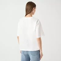 RM Rebecca Minkoff Womens Embellished Short Sleeve Tee
