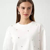 RM Rebecca Minkoff Womens Embellished Short Sleeve Tee