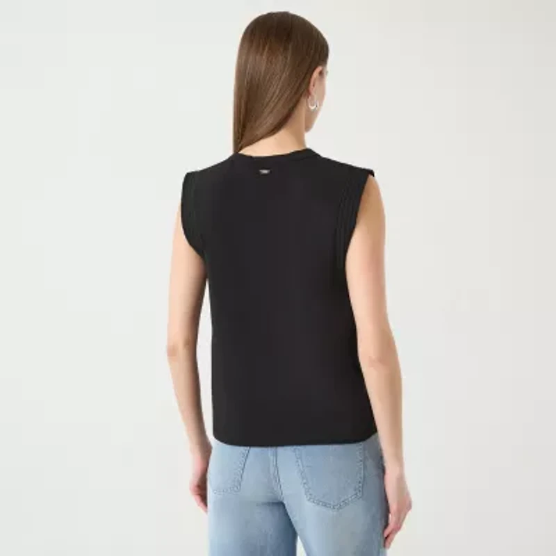 RM Rebecca Minkoff Womens Round Neck Sleeveless T-Shirt