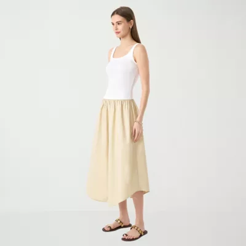 RM Rebecca Minkoff Womens Sleeveless Midi Drop Waist Dress