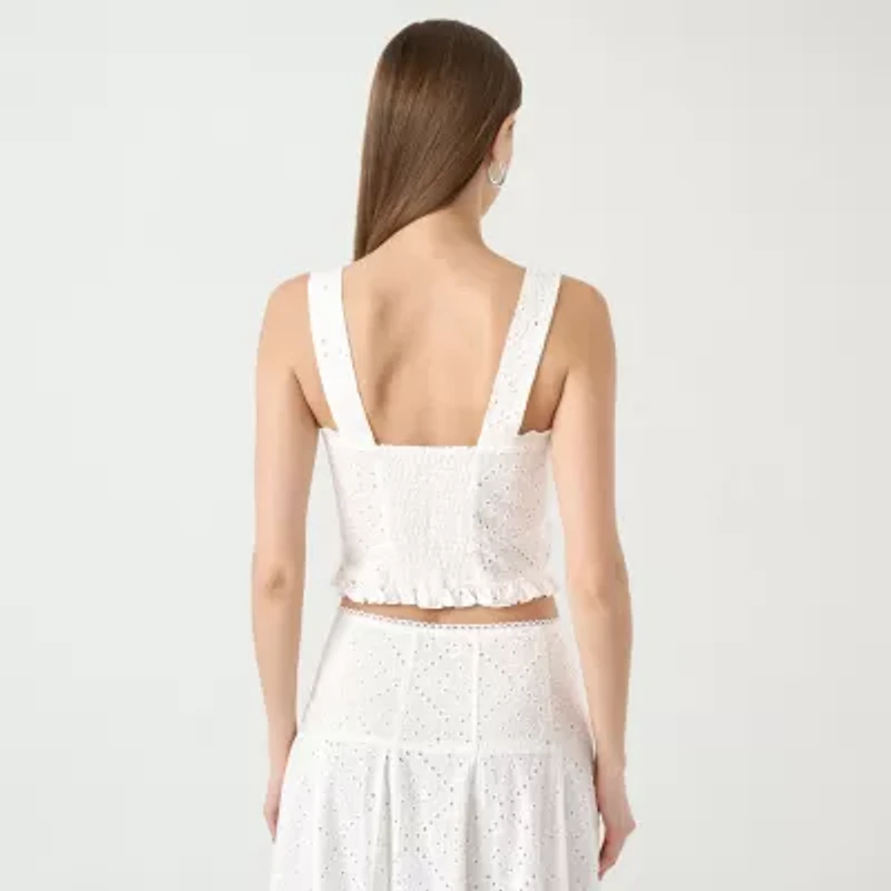 RM Rebecca Minkoff Womens Sweetheart Neck Sleeveless Blouse