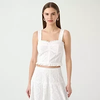 RM Rebecca Minkoff Womens Sweetheart Neck Sleeveless Blouse