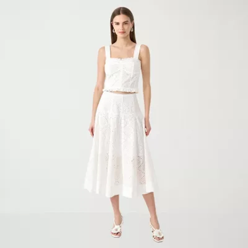 RM Rebecca Minkoff Womens Sweetheart Neck Sleeveless Blouse