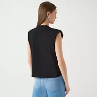 RM Rebecca Minkoff Womens Crew Neck Short Sleeve Tank Top