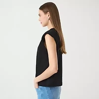 RM Rebecca Minkoff Womens Crew Neck Short Sleeve Tank Top