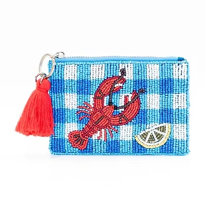 SOL and MER Beaded Lobster Coin Purse Womens Wallet