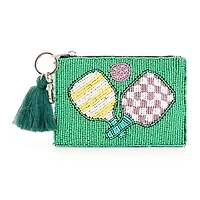 SOL and MER Beadeded Pickleball Coin Purse Womens Wallet