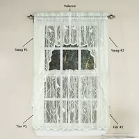 Sweet Home Collection Hopewell Old World Style Floral Lace 2-pc. Rod Pocket Window Tier