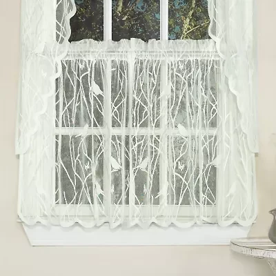 Sweet Home Collection Hopewell Old World Style Floral Lace 2-pc. Rod Pocket Window Tier
