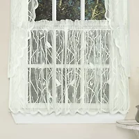 Sweet Home Collection Hopewell Old World Style Floral Lace 2-pc. Rod Pocket Window Tier