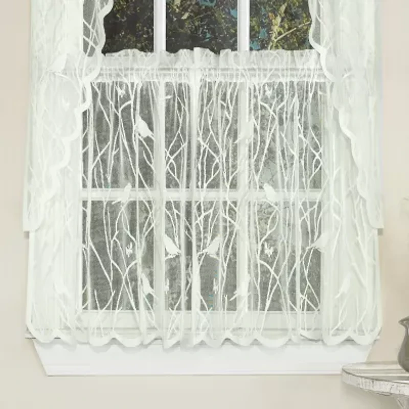 Sweet Home Collection Hopewell Old World Style Floral Lace 2-pc. Rod Pocket Window Tier