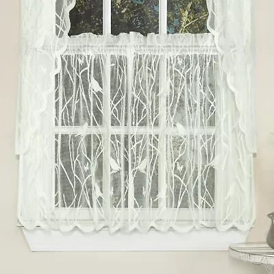 Sweet Home Collection Hopewell Old World Style Floral Lace 2-pc. Rod Pocket Window Tier