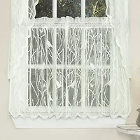 Sweet Home Collection Hopewell Old World Style Floral Lace 2-pc. Rod Pocket Window Tier
