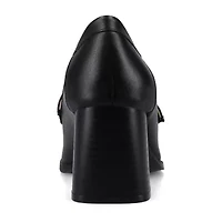 Journee Collection Womens Square Closed Toe Stacked Heel Pumps