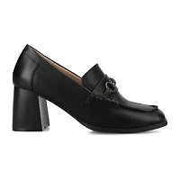 Journee Collection Womens Square Closed Toe Stacked Heel Pumps