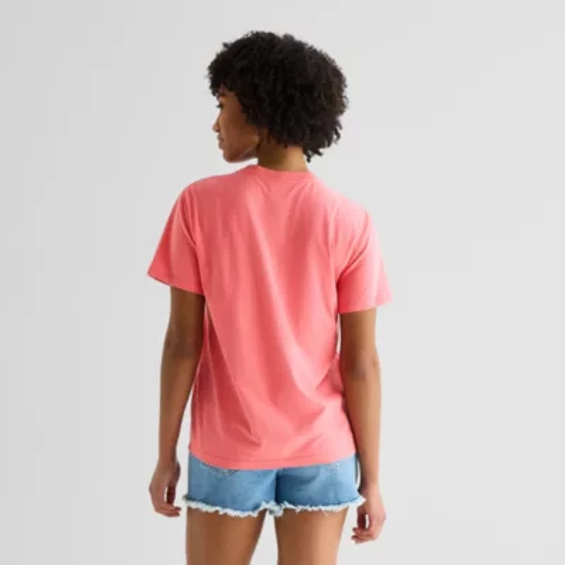 Minnie Varsity Boyfriend Tee Womens Juniors Crew Neck Short Sleeve Loose Fit Mouse Graphic T-Shirt