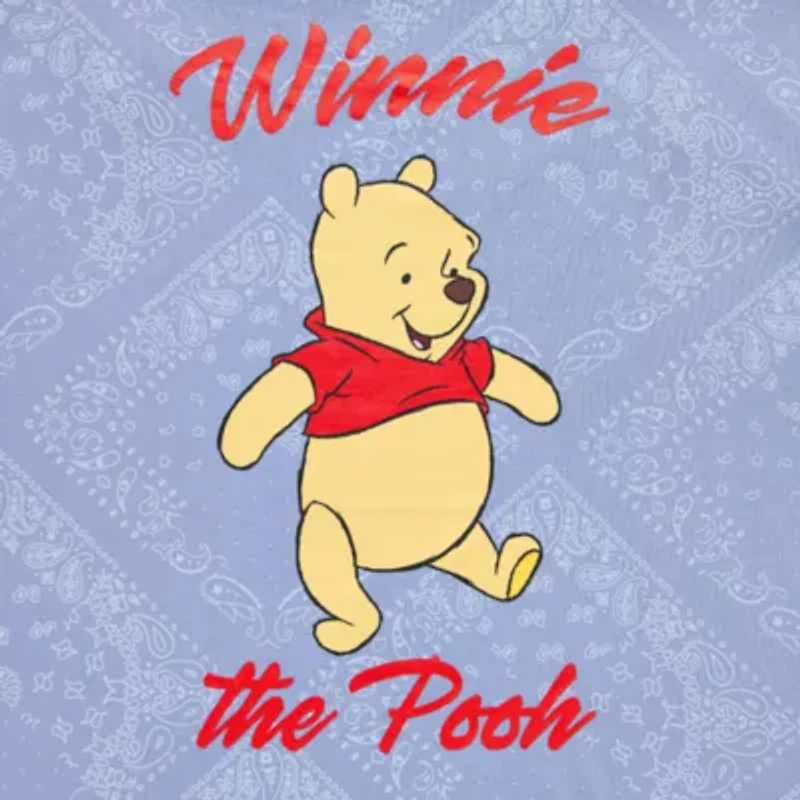 Grayson Threads, The Label Womens Juniors Asymmetrical Neck Short Sleeve Oversized Winnie Pooh Graphic T-Shirt