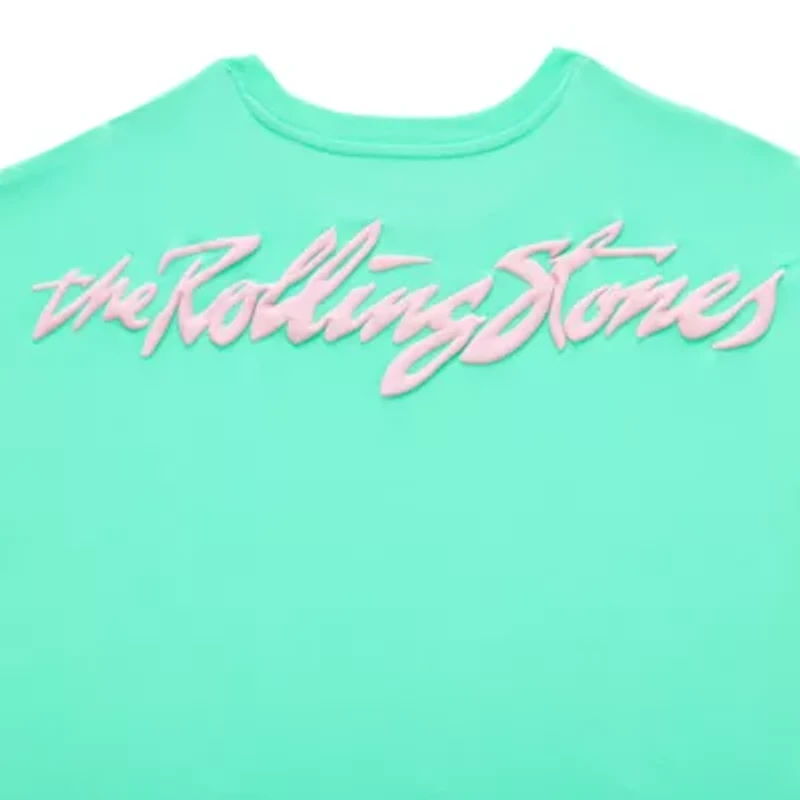 Rolling Stones Oversized Tee Womens Juniors Crew Neck Short Sleeve Regular Fit Graphic T-Shirt